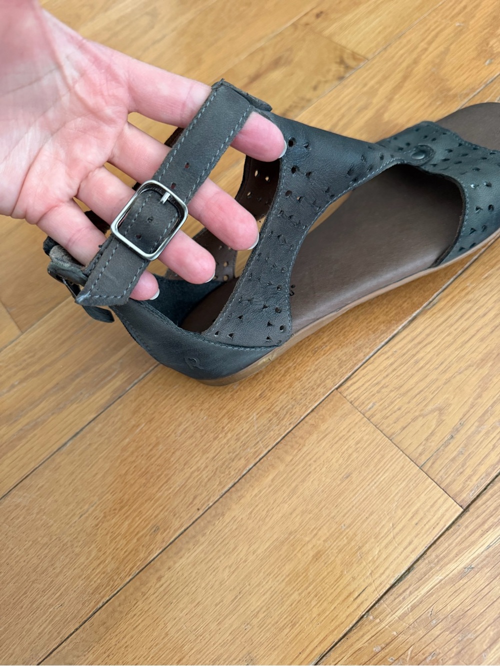 Roan by Bed Stu Kit Leather Sandals Size 7 Bosco Grey - Picture 5 of 12